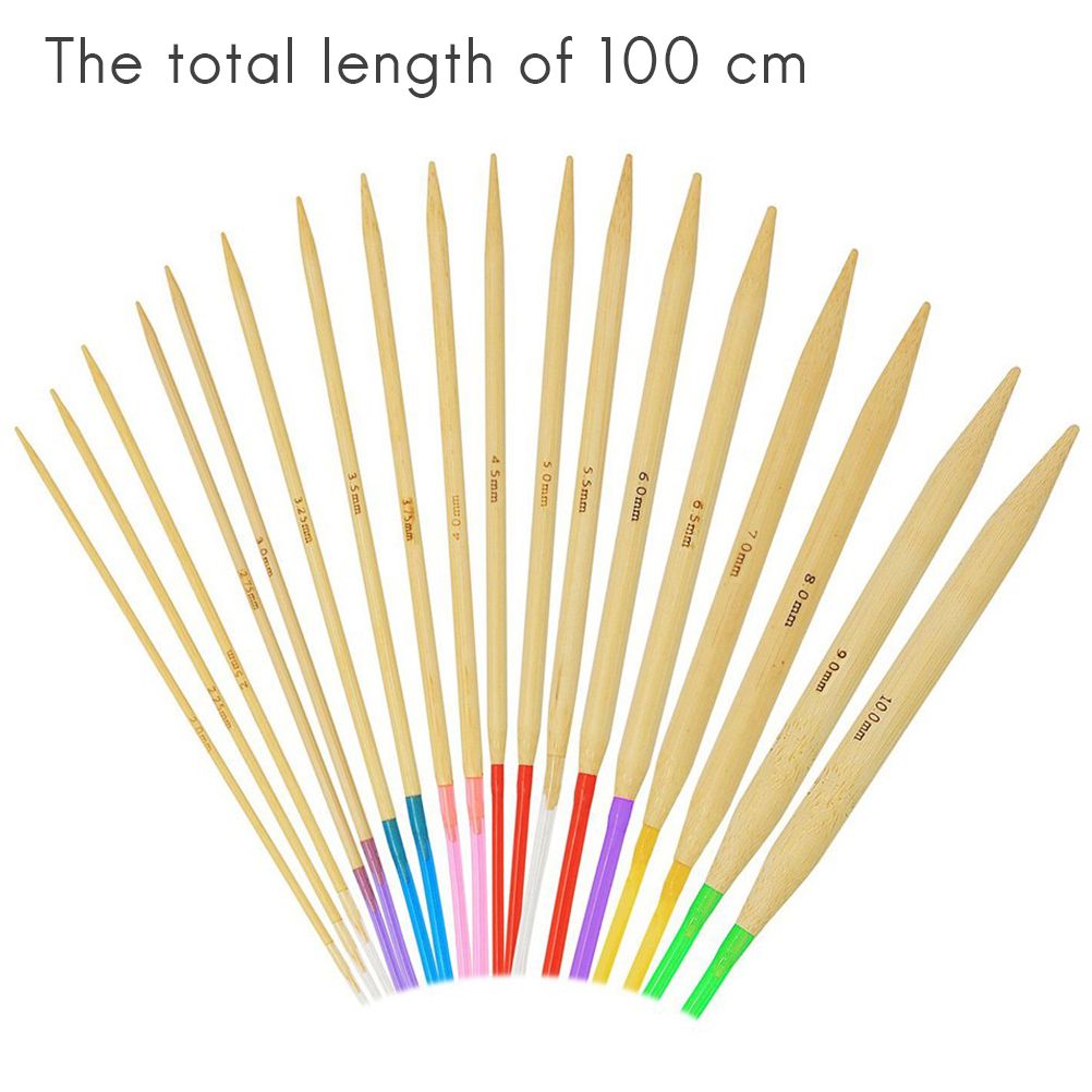 18 Size Circular Knitting Needles 100cm Crochet Hooks Set Tube Bamboo Knitting view 2