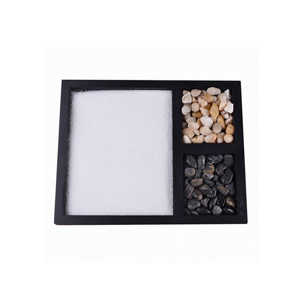 Mini Meditation Sand Table Decoration with Rake Sand and Rocks for Home Office view 4