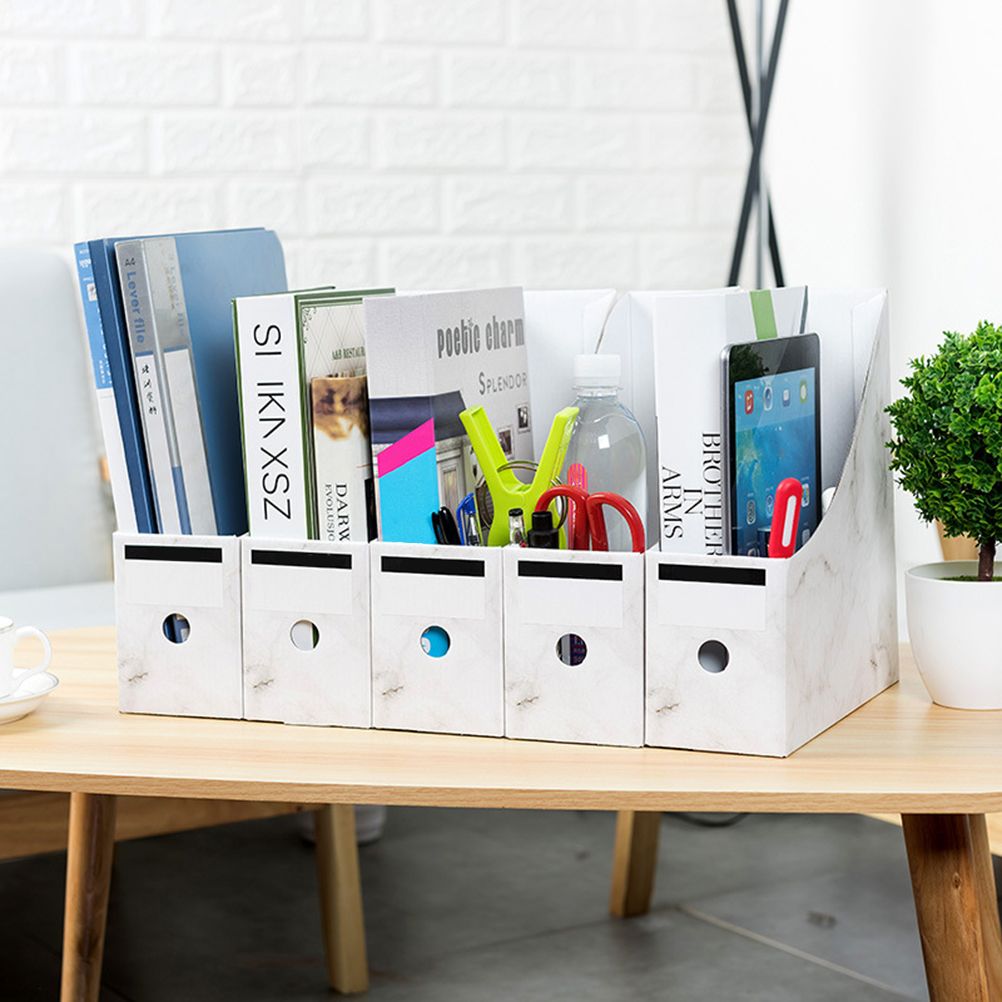 3 pcs Sturdy Cardboard Magazine Holders Folder Holders Magazine Storage Box view 2