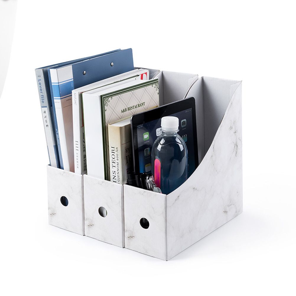 3 pcs Sturdy Cardboard Magazine Holders Folder Holders Magazine Storage Box view 5
