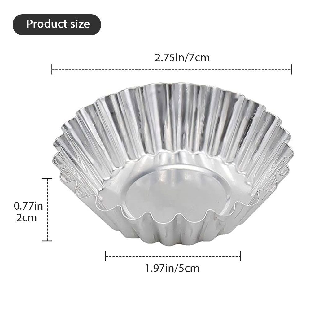 30Pcs Egg Tart Molds Mini Aluminum Cake Muffin Moulds Tins Pans Non Stick view 3