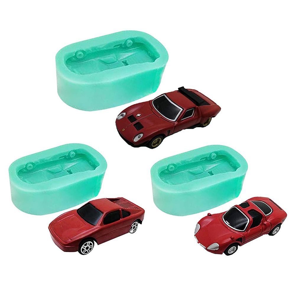 Silicone Mold Racing Car Shaped Fondant Mold for DIY Baking Cake Making Soaps view 3