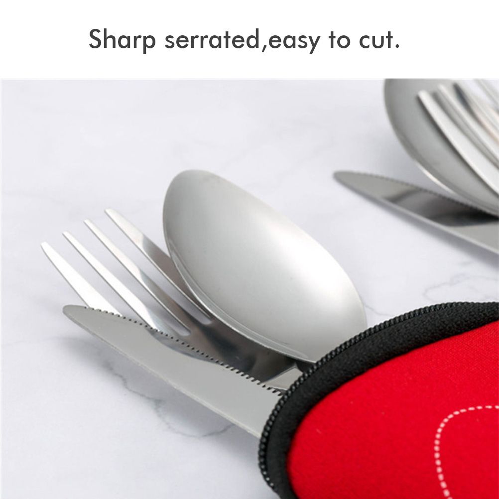 4PCS Cutlery Set Stainless Steel Cutlery for Cutter Fork Spoon Surface Carved view 7