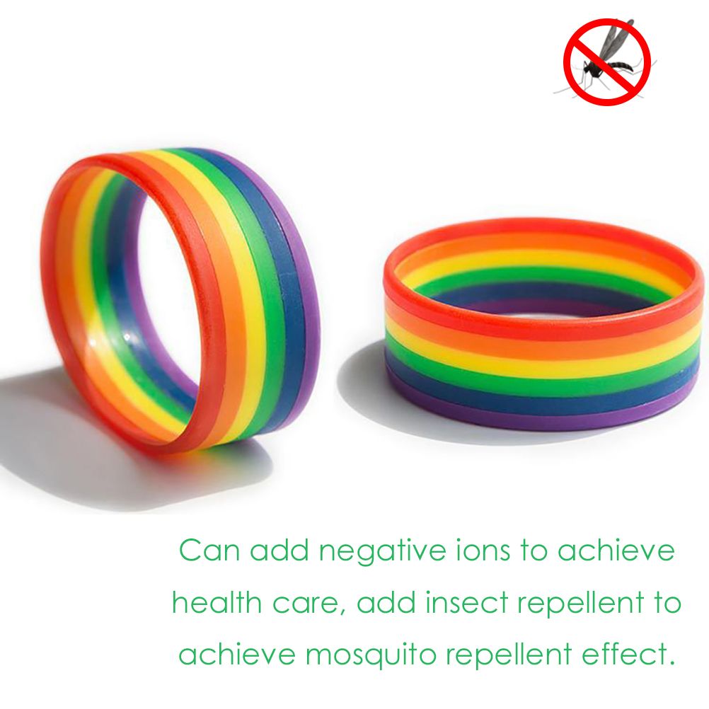 Universal Rainbow Bracelet Silicone Lesbian Pride Wristband Party Props view 6