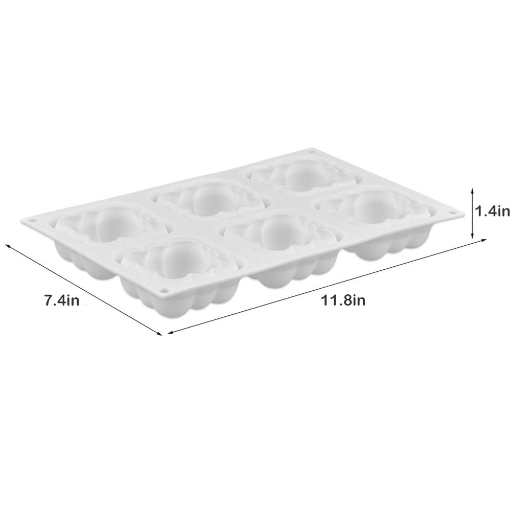 6 Cavities 3D Cloud Cake Mold Silicone Mousse Molds Bubble Molds for Baking view 3