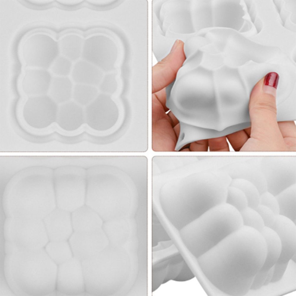 6 Cavities 3D Cloud Cake Mold Silicone Mousse Molds Bubble Molds for Baking view 8