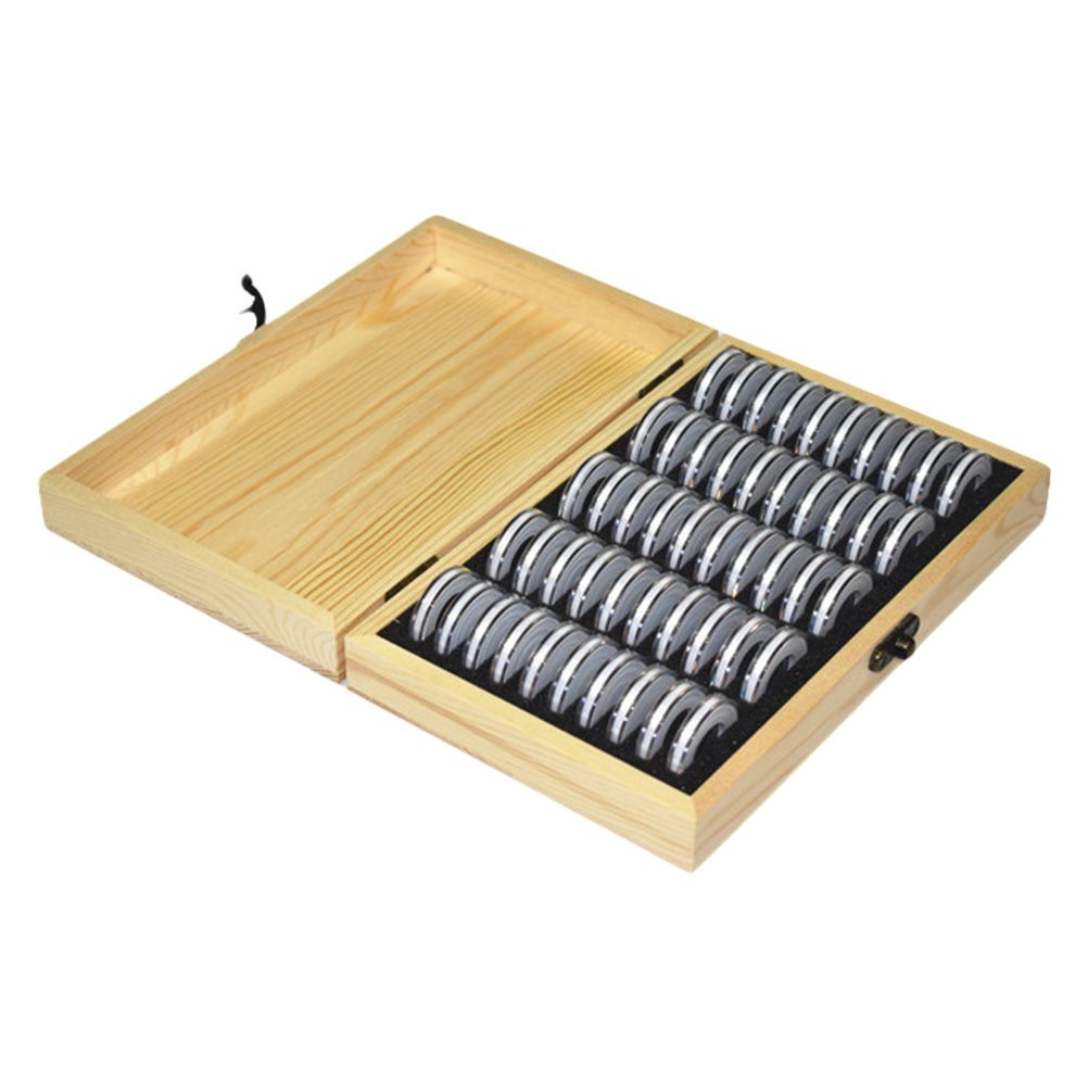 Adjustable 50 Coin Storage Tool Round Coin Storage Wooden Box Commemorative view 6
