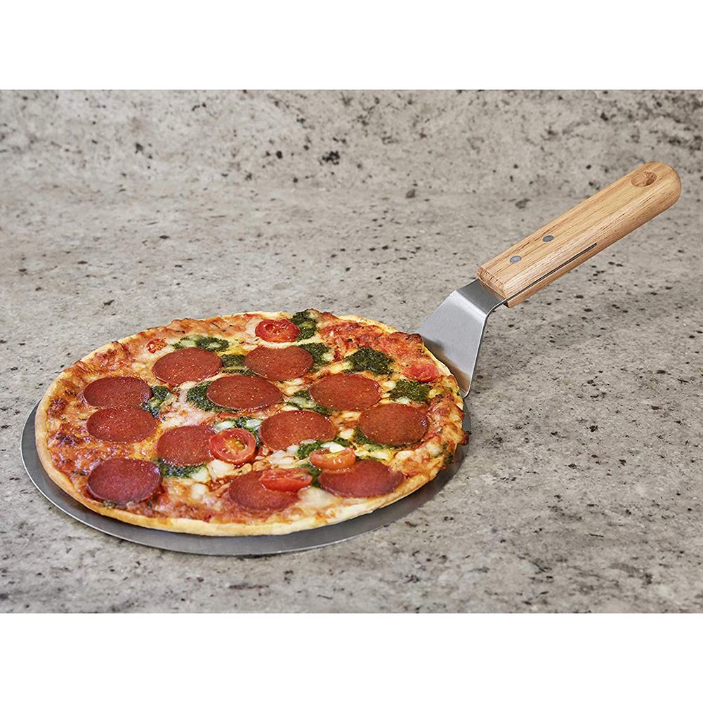 10inch Stainless Steel Pizza Peel Shovel with Wooden Handle Cake Shovel Baking view 5