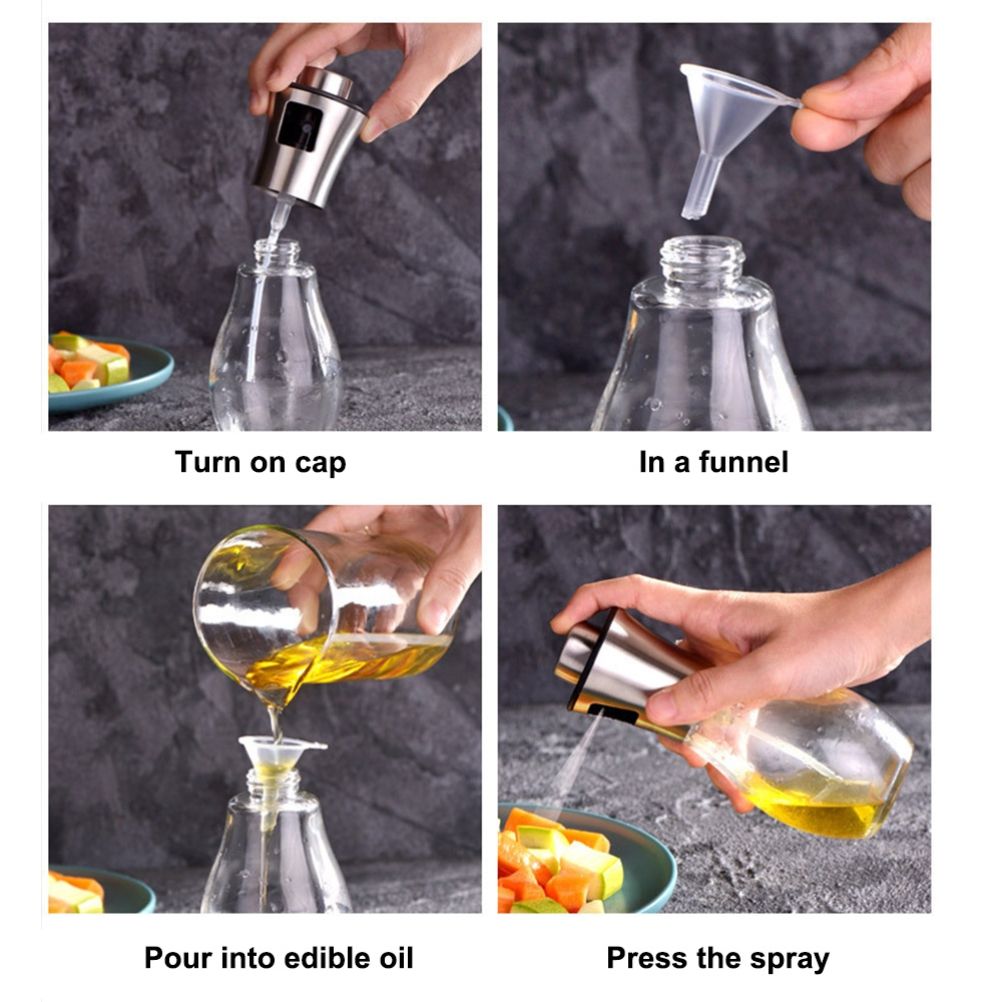 200ML Oil Sprayer Dispenser Oil Spray Bottle Portable Grilling Olive Oil Glass view 4