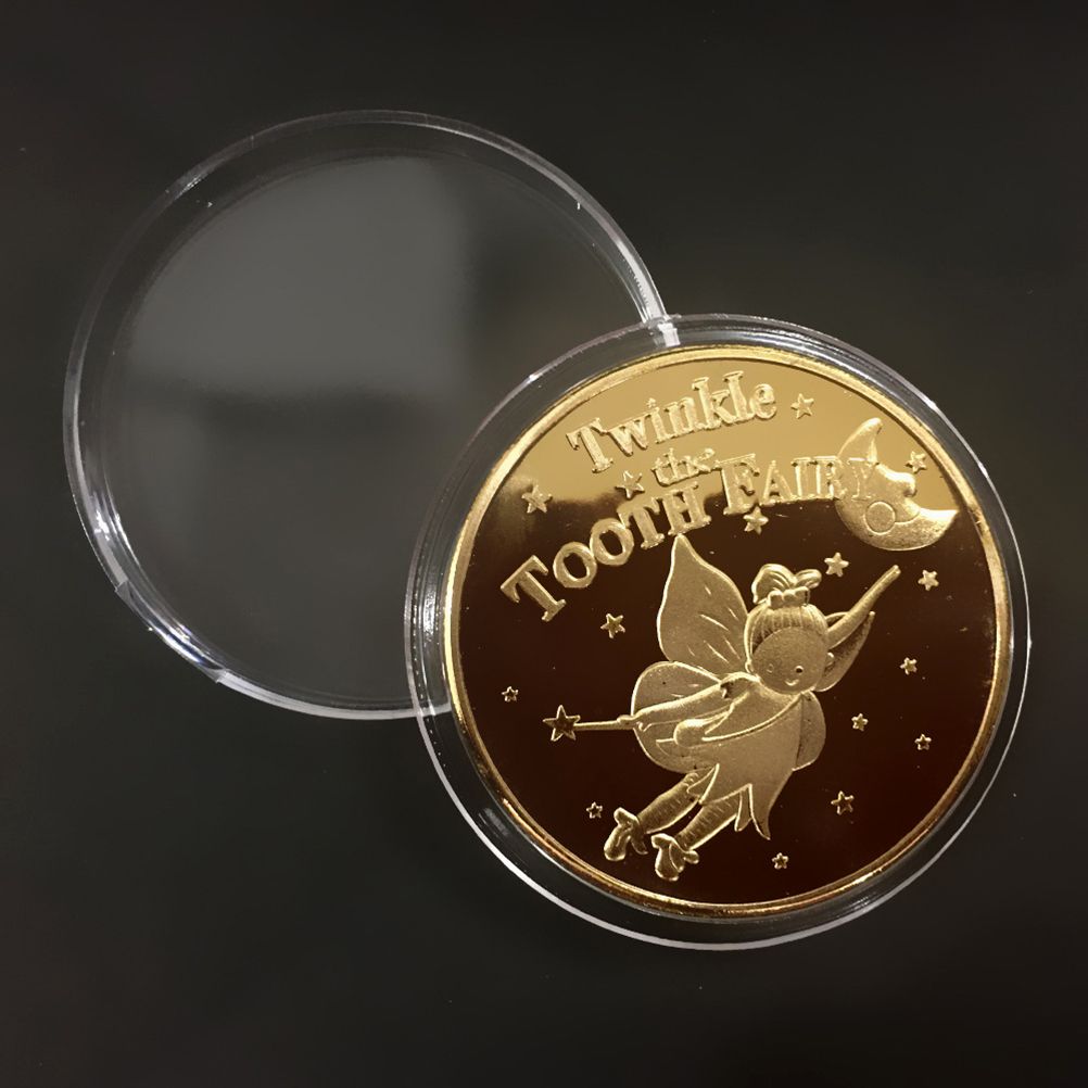 4Pcs Tooth Fairy Coin Golden Zinc Alloy Coin Reward Collection Coin Experience view 5