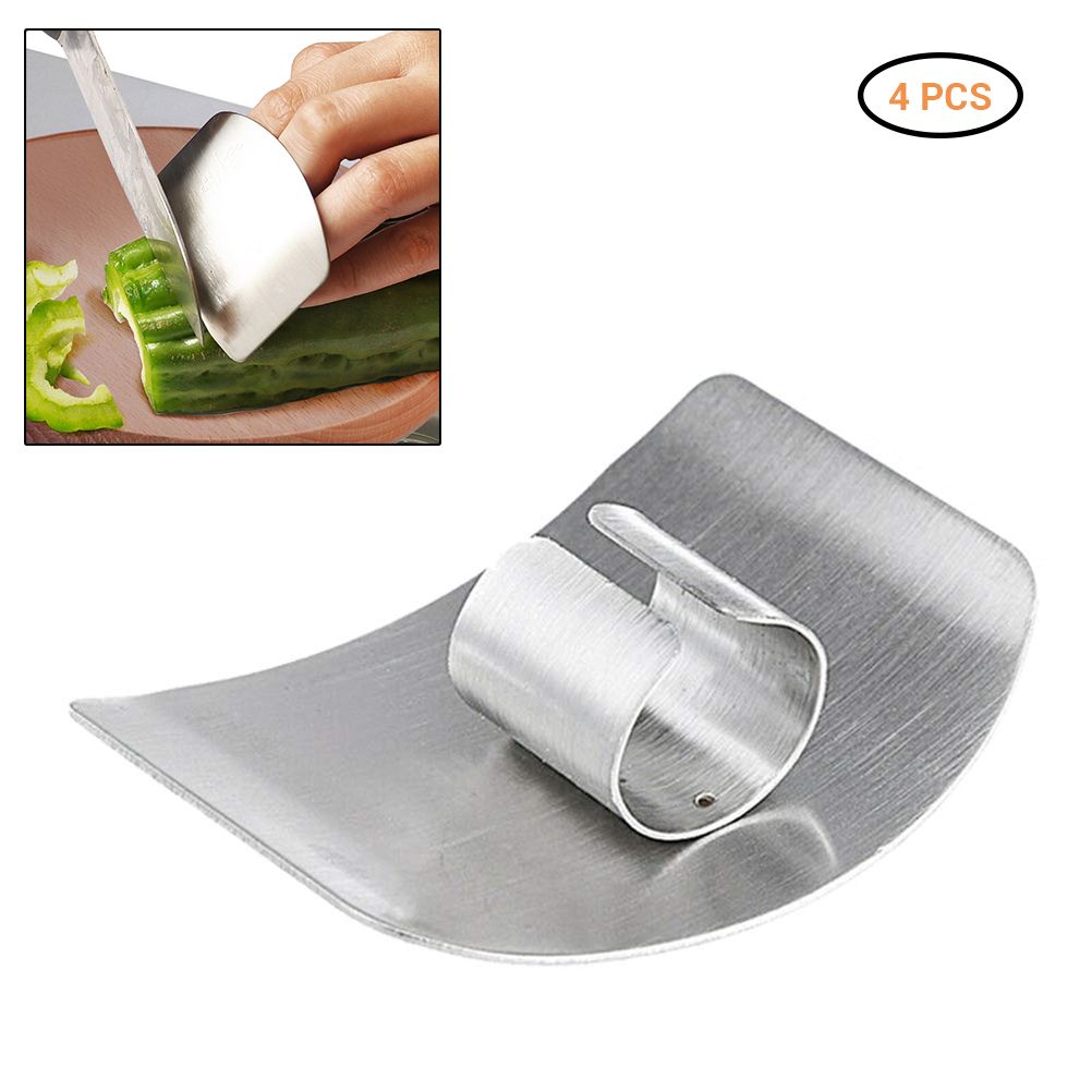 4PCS Stainless Steel Finger Cutting Protector Kitchen Safe Chop Cut Tool Guard view 10