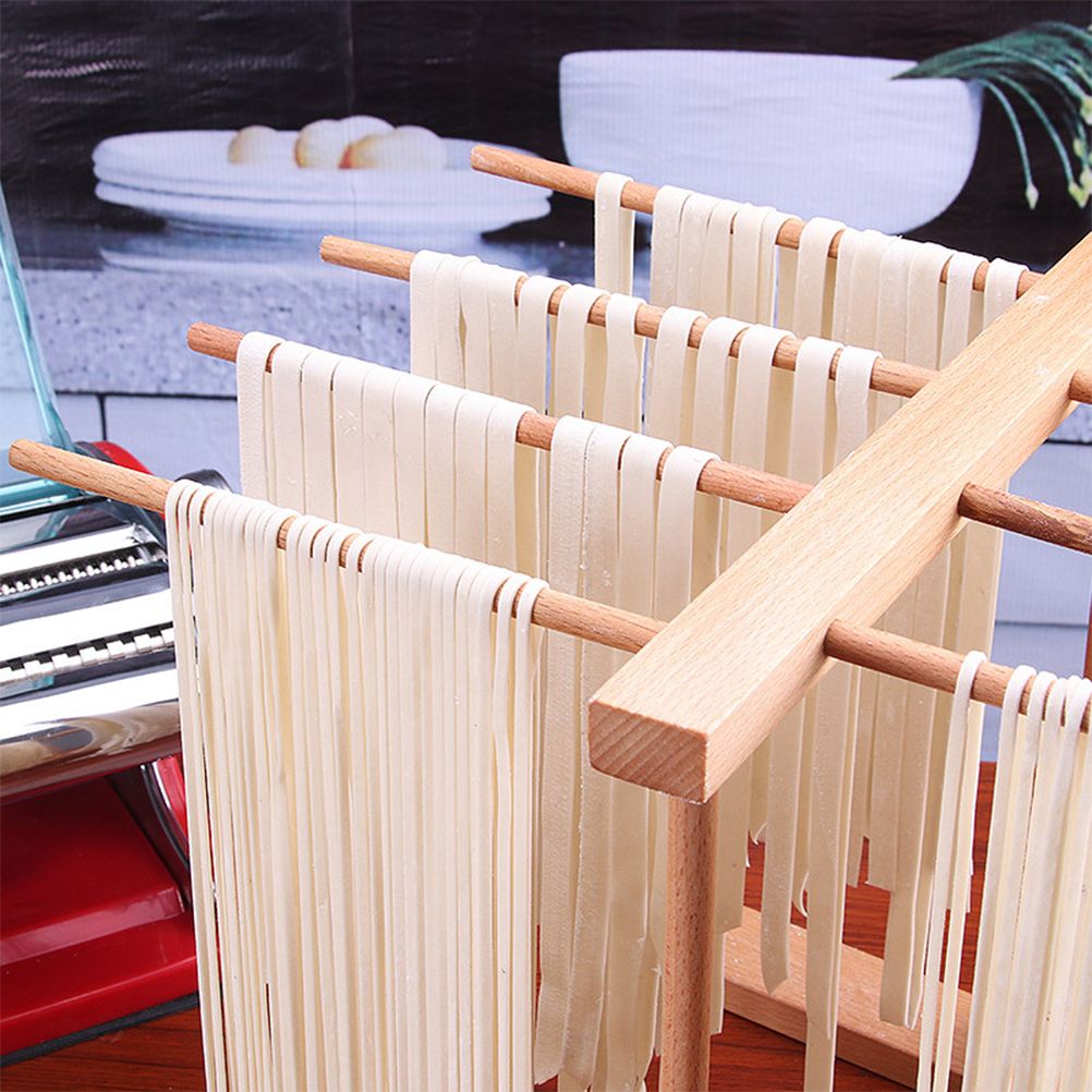 Collapsible Wooden Pasta Drying Rack Beechwood Noodle Spaghetti Holder view 4
