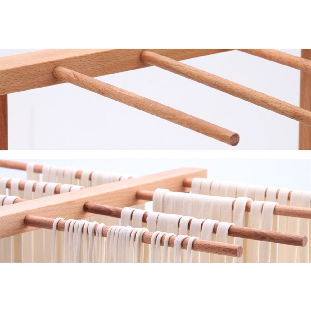 Collapsible Wooden Pasta Drying Rack Beechwood Noodle Spaghetti Holder view 8