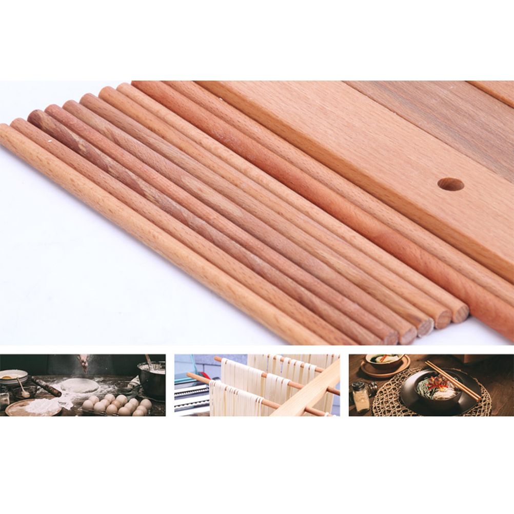 Collapsible Wooden Pasta Drying Rack Beechwood Noodle Spaghetti Holder view 9