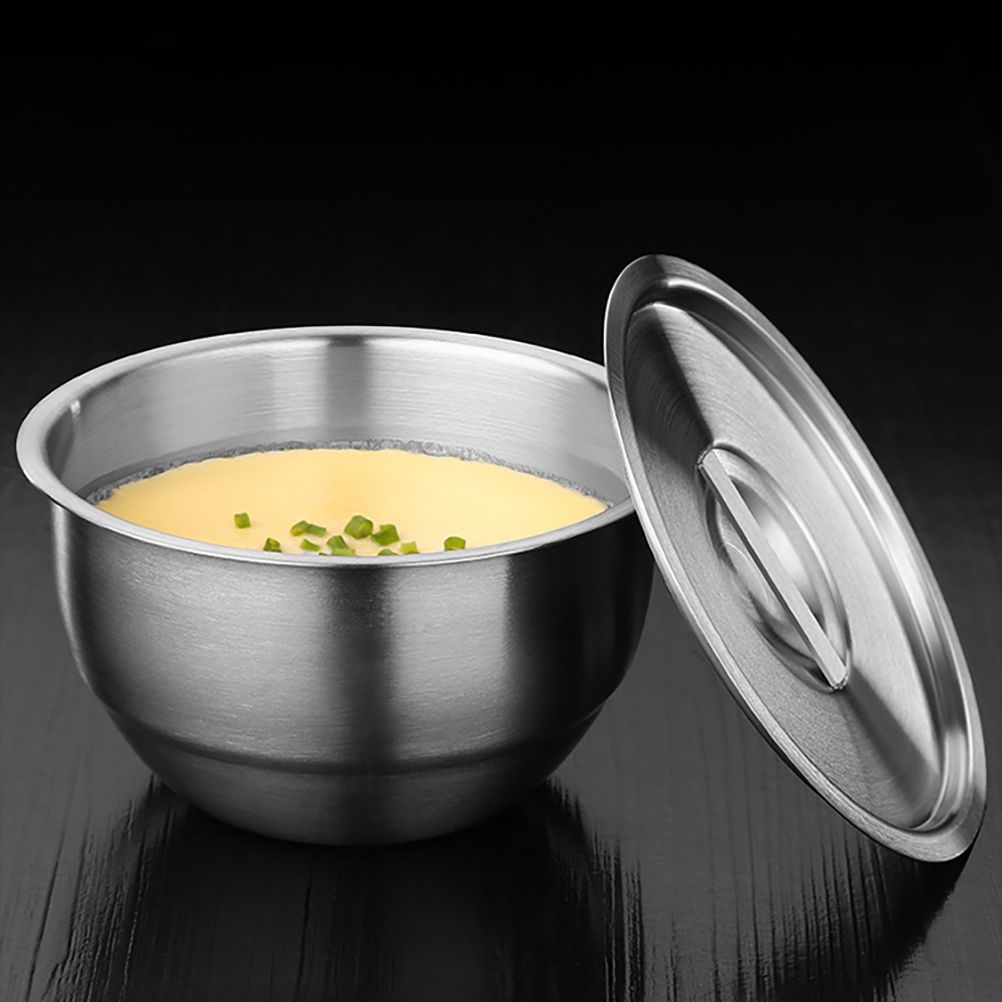 Stainless Steel Steaming Egg Bowls With Lid Anti Scald Food Mixing Bowl DIY view 7