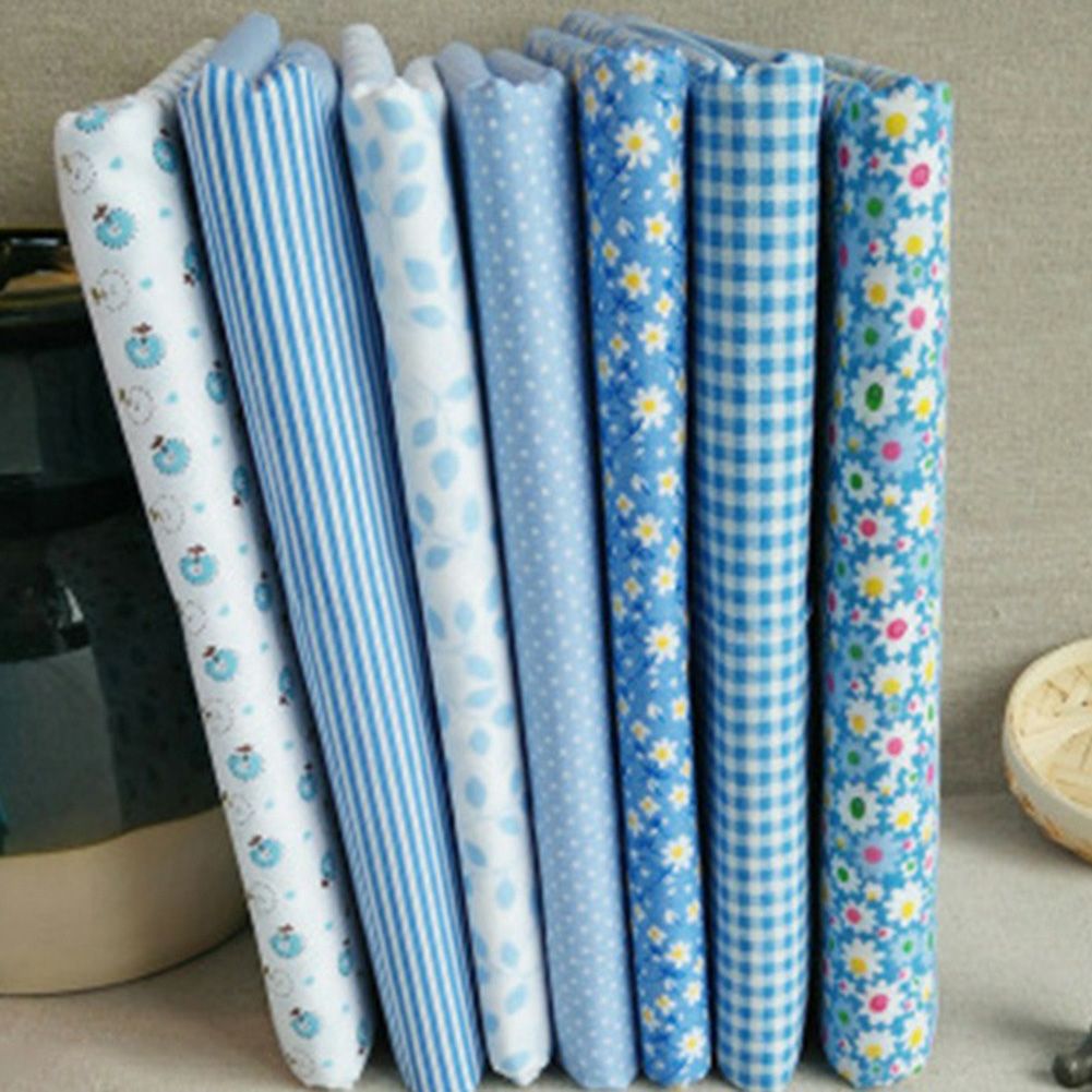 7Pcs Assorted Fat Quarter Bundle Quilt Quilting Cotton Fabric Sewing DIY Set view 7