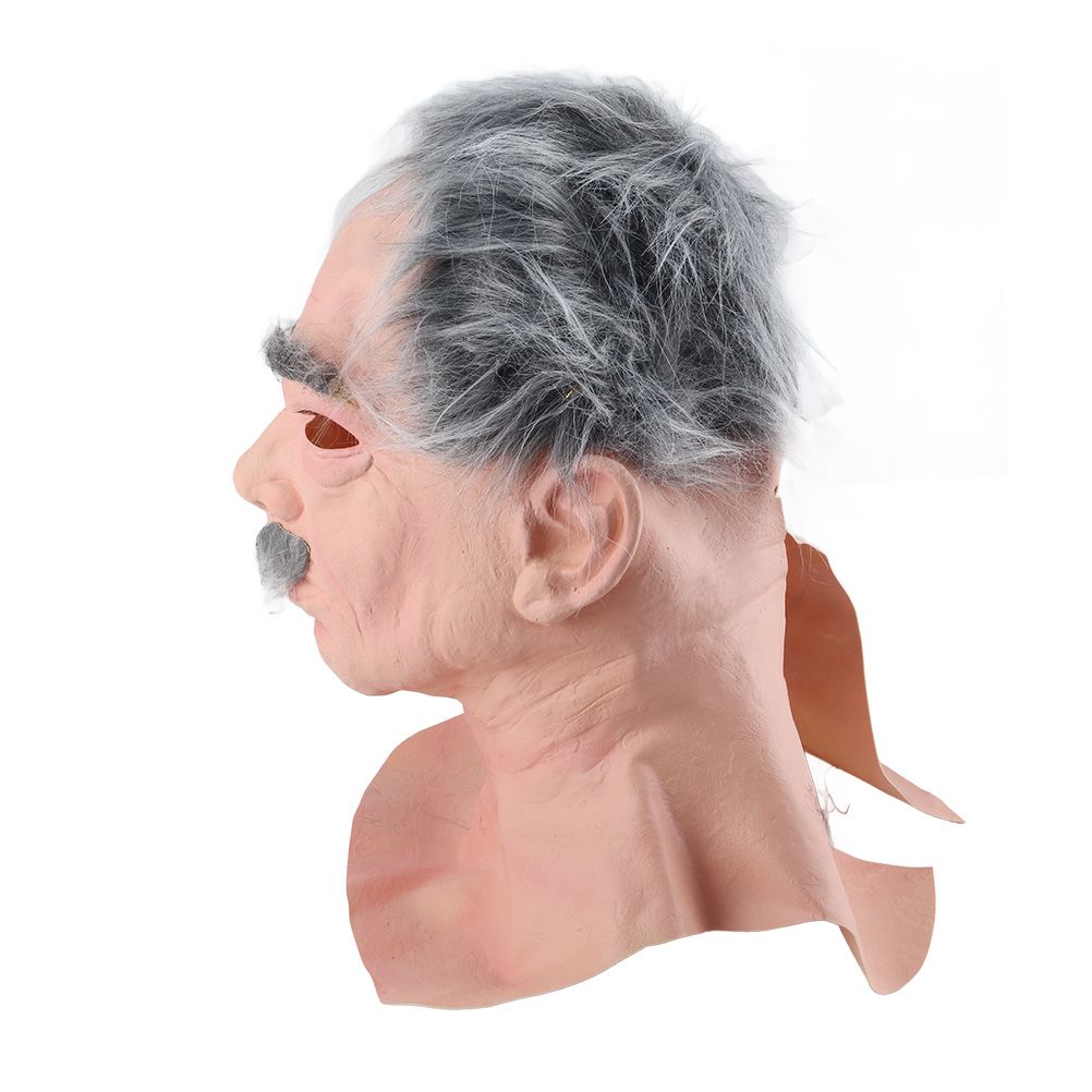 Halloween Latex Old Man Face Cover Elder Old Man Headgear for Masquerade view 4