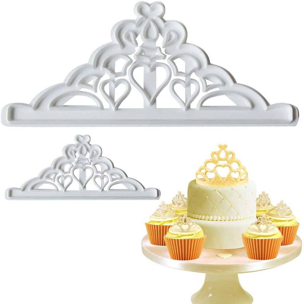 2PCS Crown Biscuit Cutter Set Crown Shape Cupcake Decorating Gumpaste Mould view 6