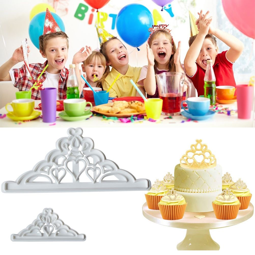 2PCS Crown Biscuit Cutter Set Crown Shape Cupcake Decorating Gumpaste Mould view 7