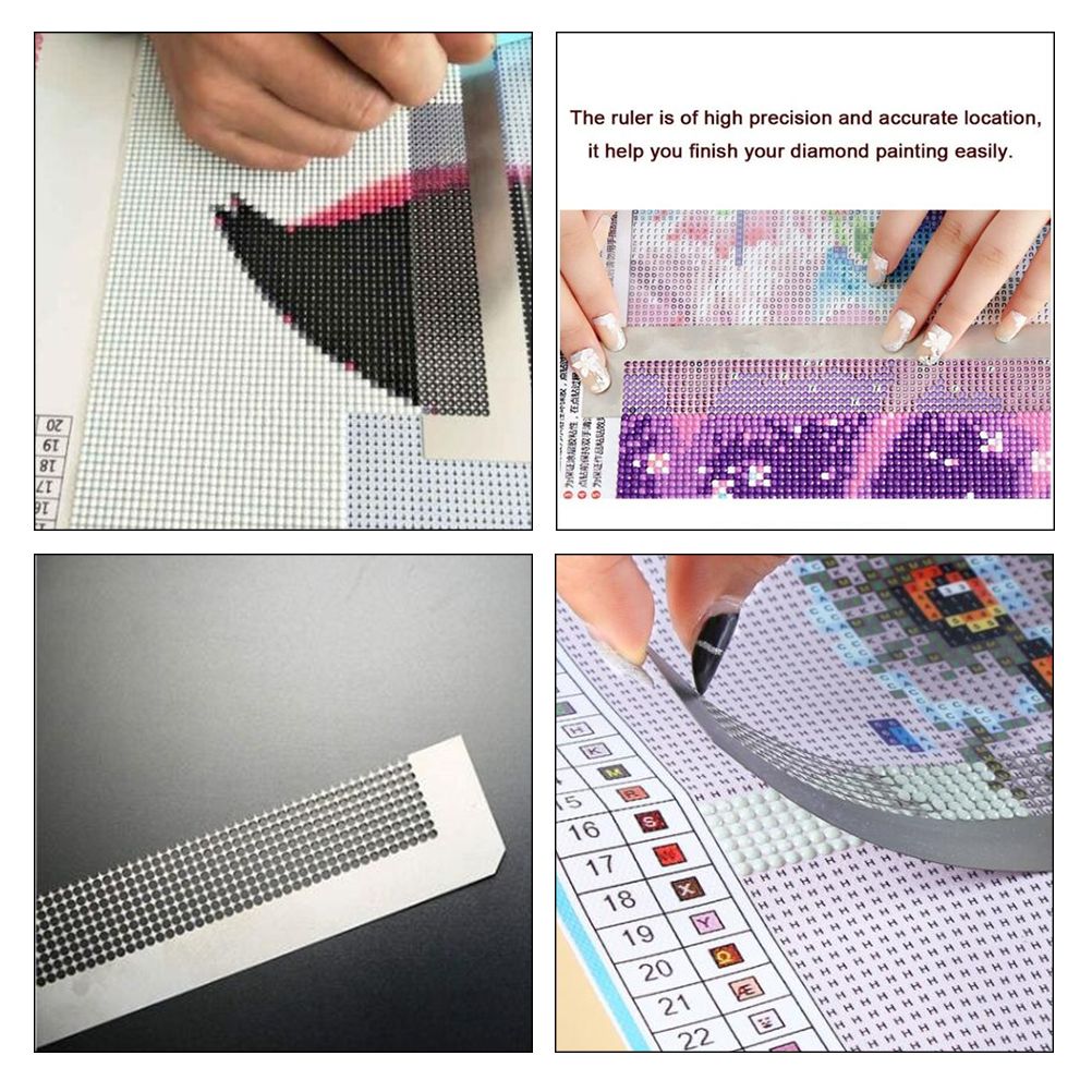 Rhinestone Painting Drawing Ruler Dot Drill Rhinestone Embroidery Mesh Ruler view 5
