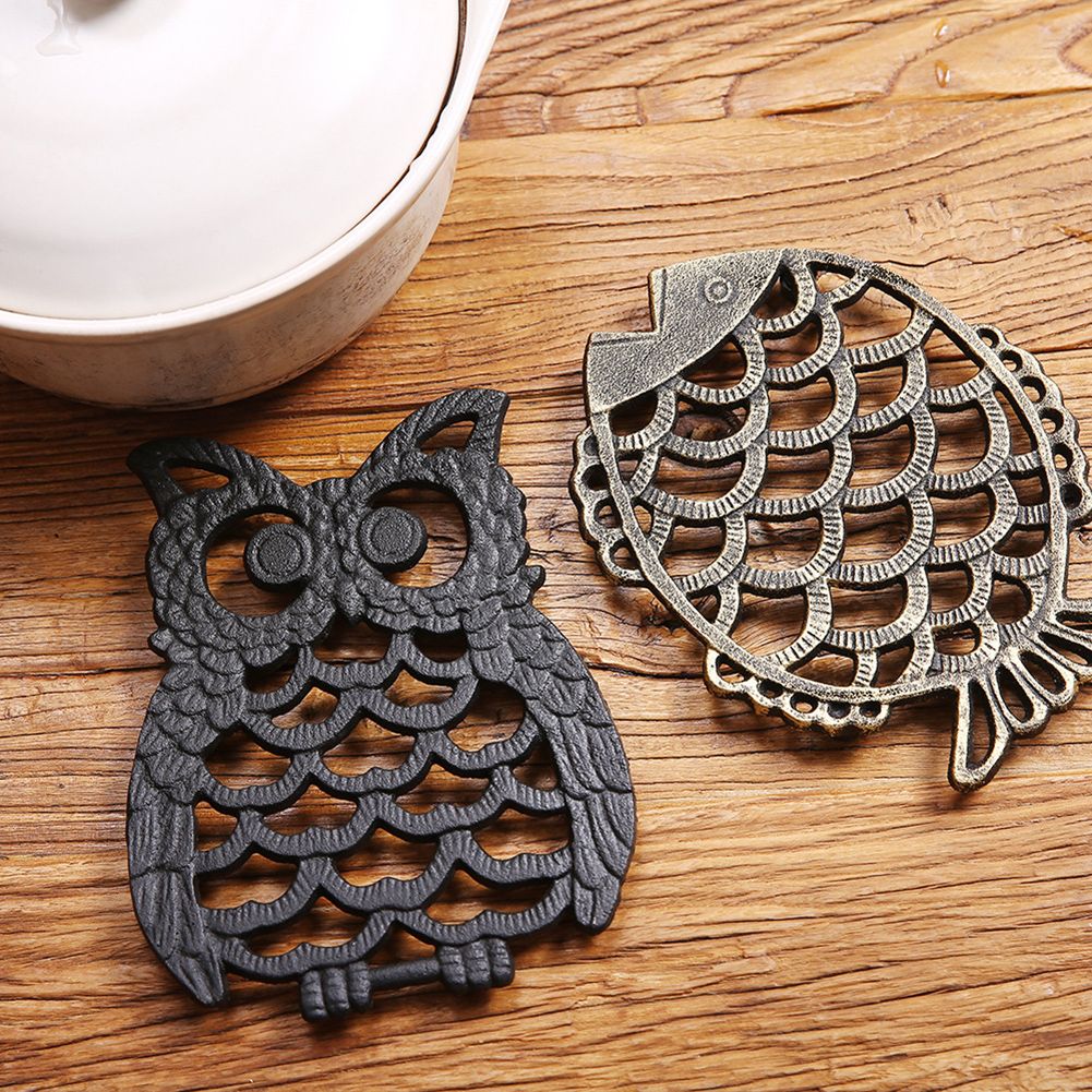 Vintage Cast Iron Decorative Trivet Mat Heavy Duty Hot Pot Holder Pads view 7
