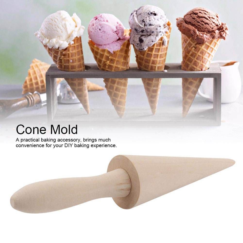Wood Cone Roller Pastry Ice Cream Cone Mold Baking Tools for Home Dessert Shop view 6
