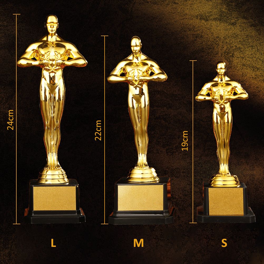 19/22/24 cm Gold Plated Trophy Little Golden Man Trophy Competition Souvenir view 2