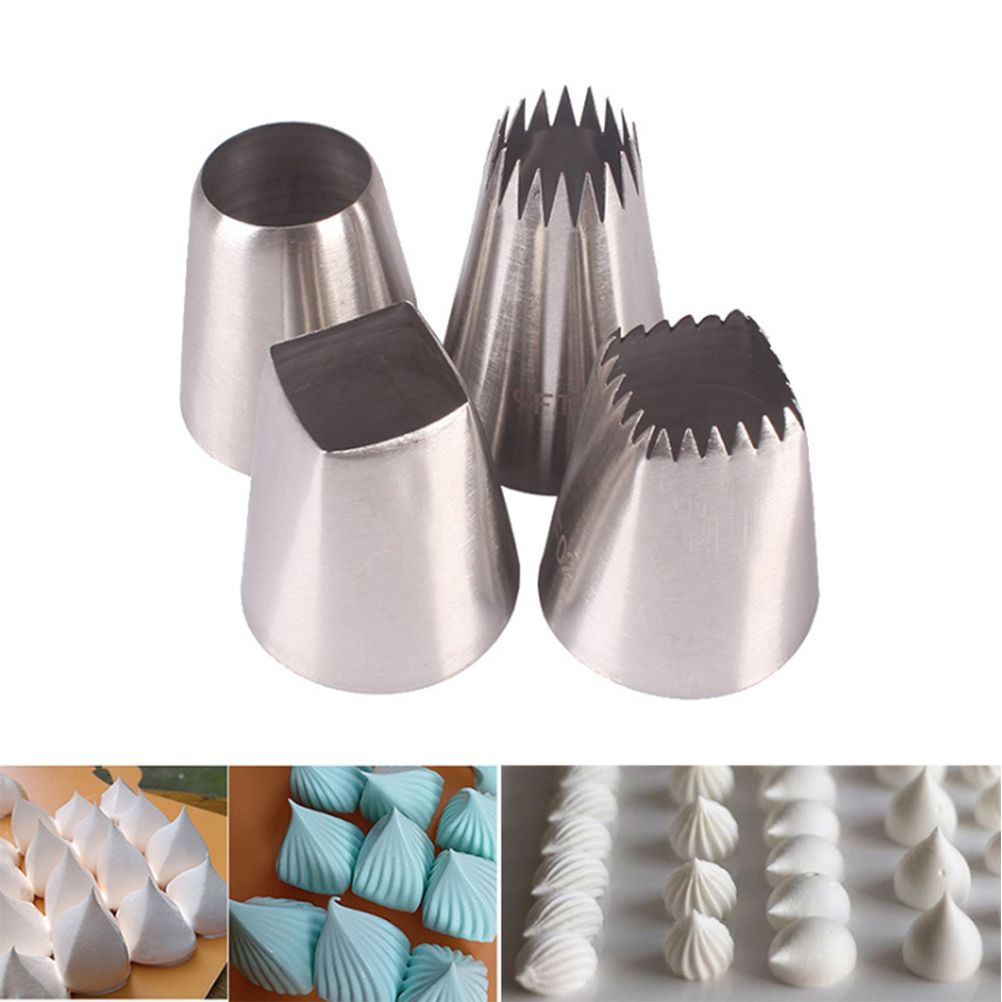 4PCS Cake Decorated Nozzle Set Stainless Steel Piping Nozzle DIY Cake view 2