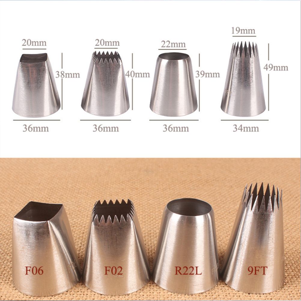 4PCS Cake Decorated Nozzle Set Stainless Steel Piping Nozzle DIY Cake view 4