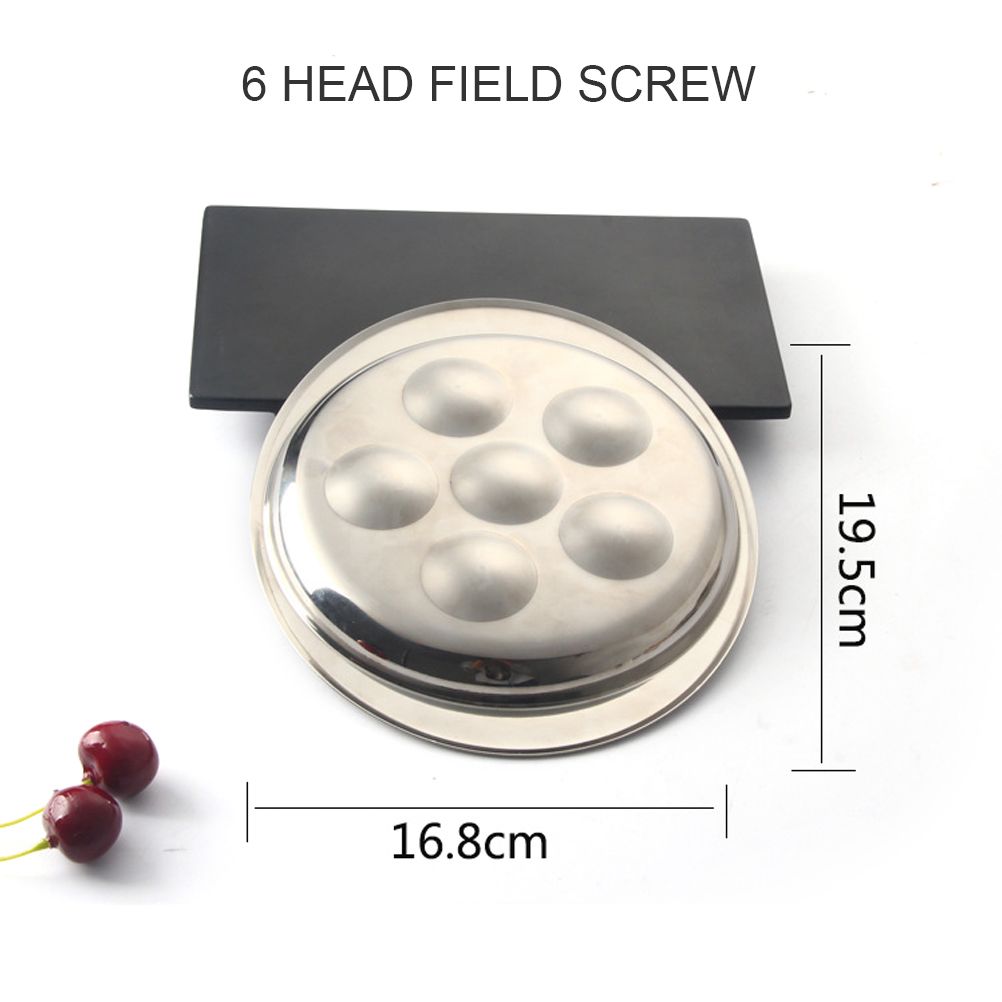 Stainless Steel Snail Plate Set Escargot Dining Set 6 Compartment Snail Dishes view 3