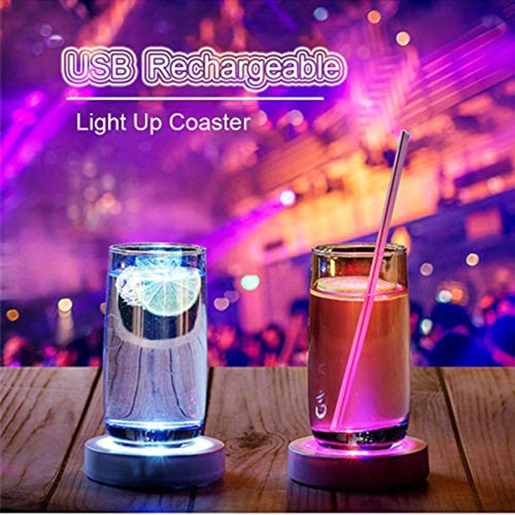 LED Drink Coasters Cup Coaster with Light Gravity Sensor Drink Pads for Bar view 2