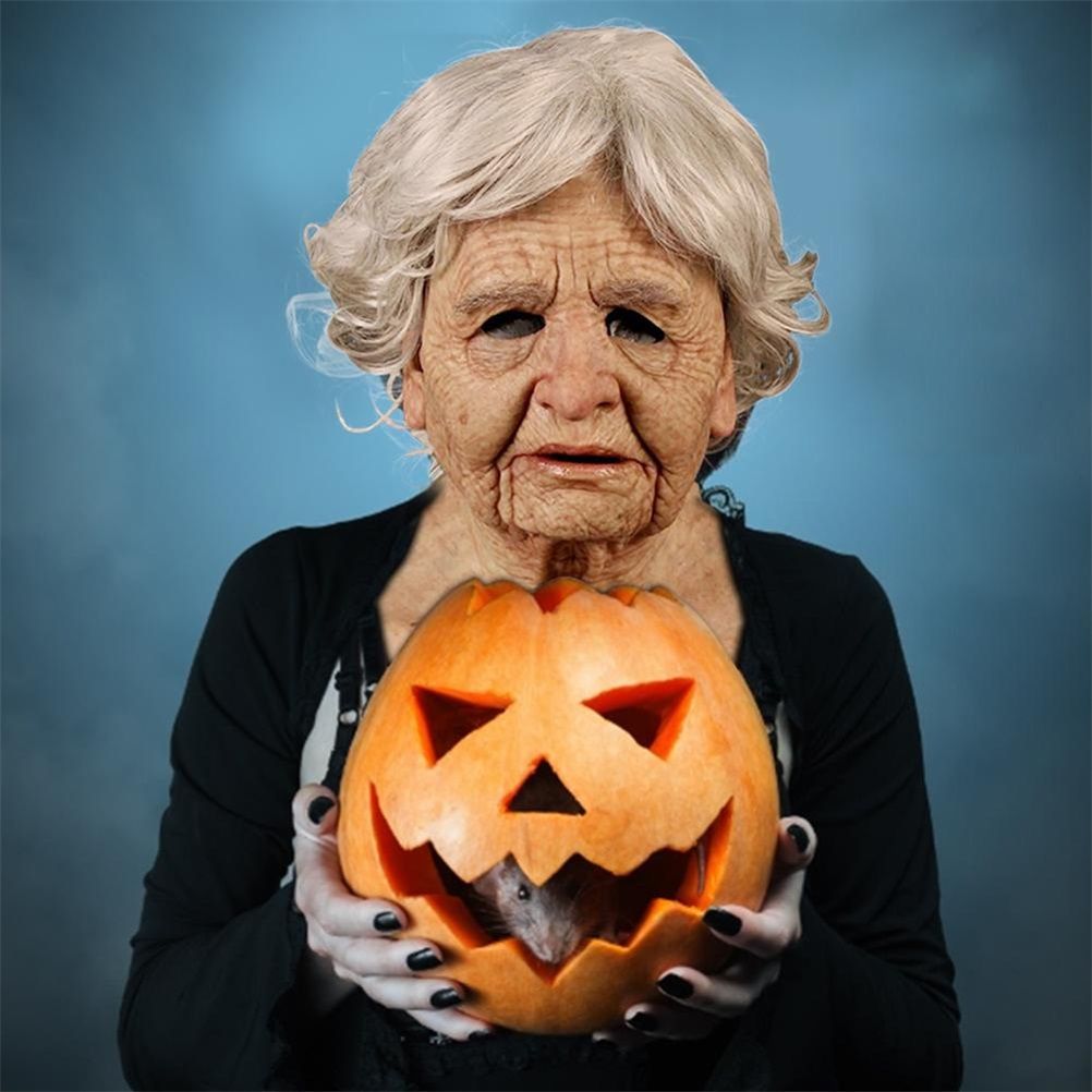 Halloween Latex Face Cover Novelty Old Man Horror Heagear for Masquerade Party view 6
