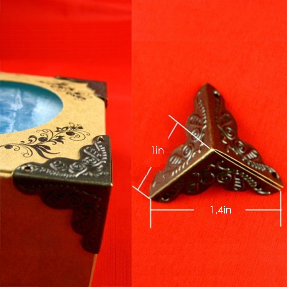 30Pcs Box Corner Protectors Carved Metal Case Wooden Box Edge Safety Guards view 3