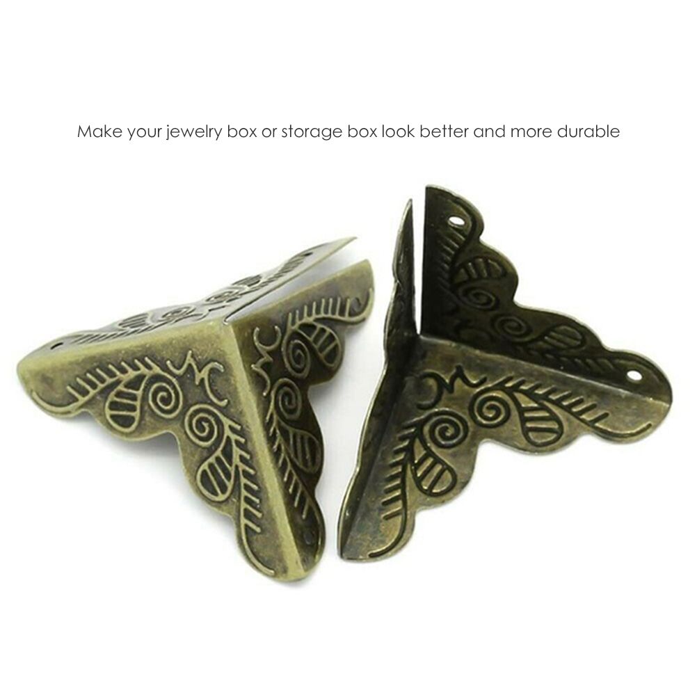 30Pcs Box Corner Protectors Carved Metal Case Wooden Box Edge Safety Guards view 7