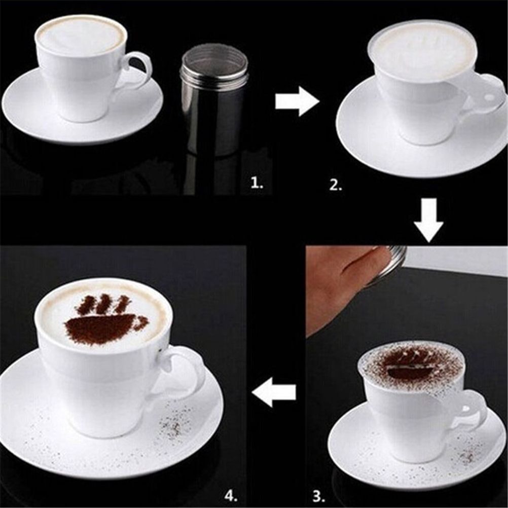 16Pcs Plastic Cappuccino Coffee Foam Spray Template Stencils DIY Decorating view 3