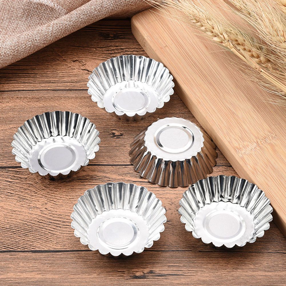 20Pcs Egg Tart Molds Mini Aluminum Cake Muffin Moulds Tins Pans Non Stick view 8