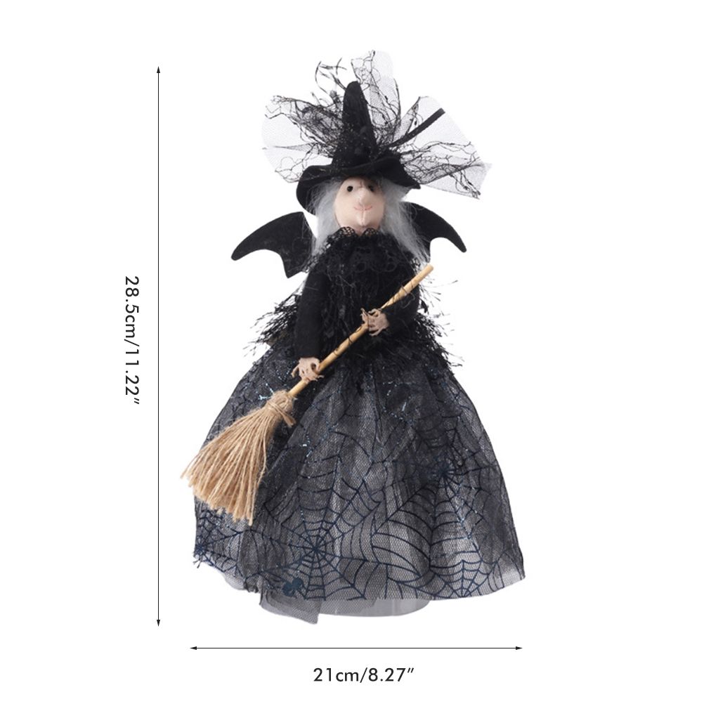 Halloween Veil Witch with Spider Web Skirt Doll Halloween Desktop Ornament view 2