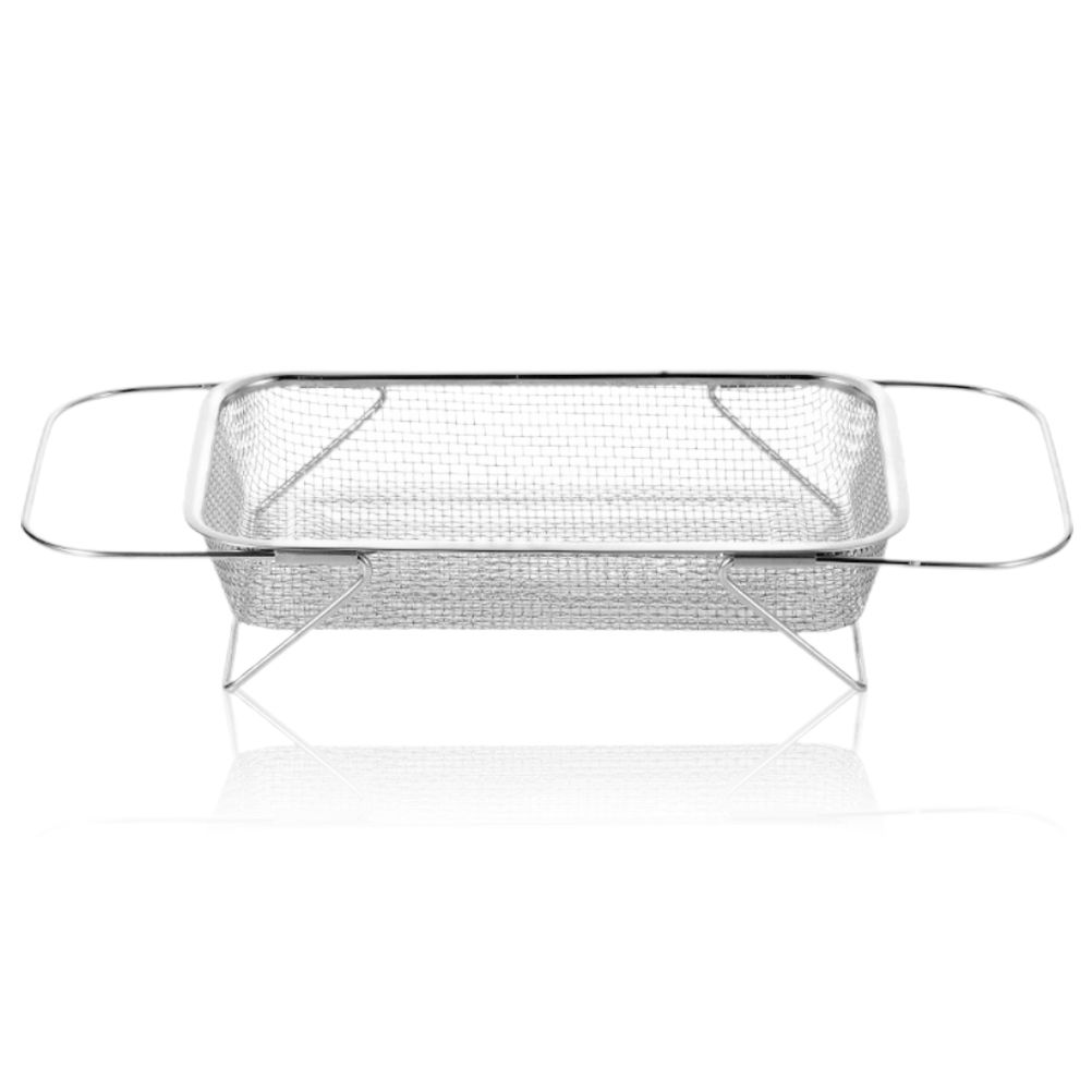 Over the Sink Colander Stainless Steel Expandable Strainer Basket Colander — image 1