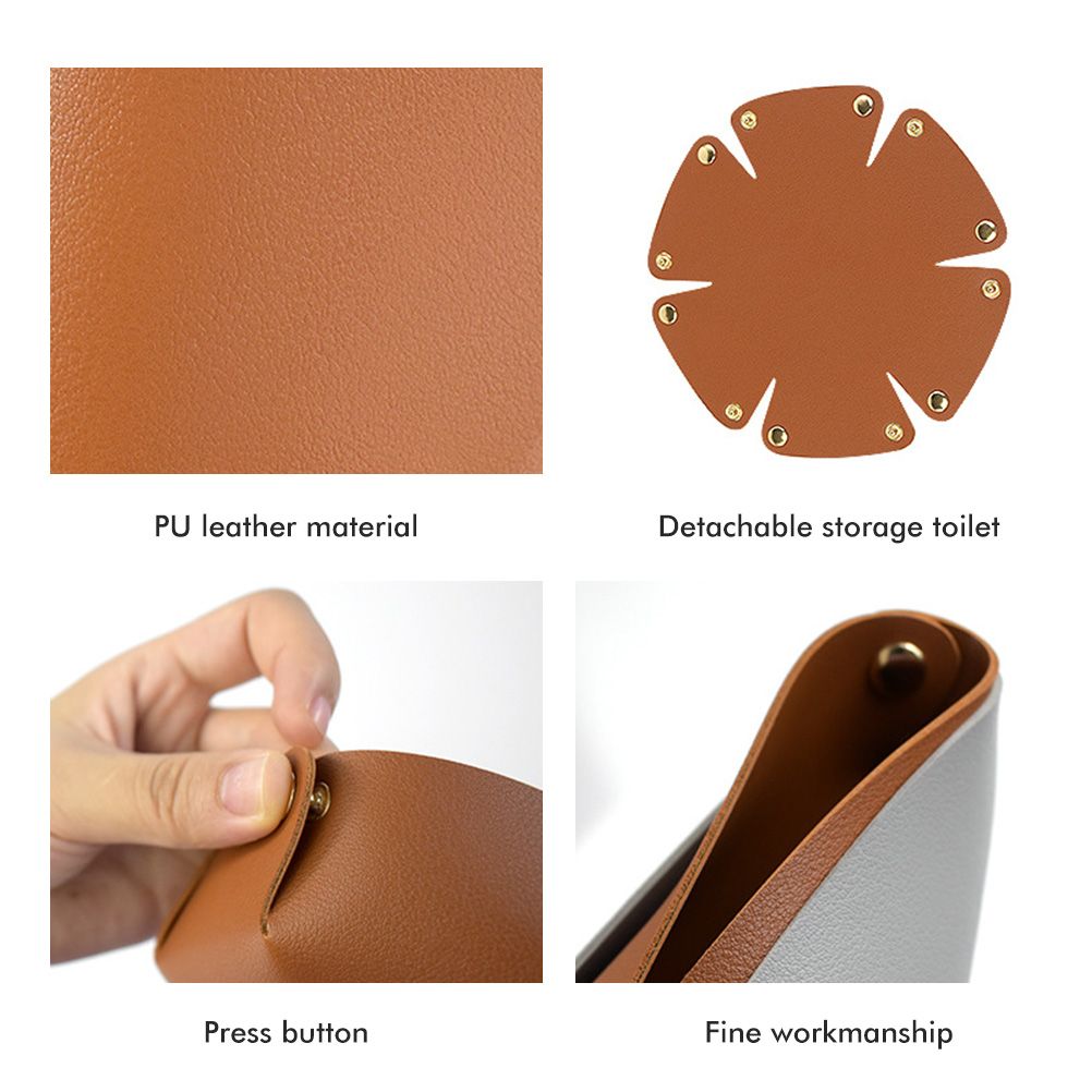 PU Leather Tray Organizer Caddy Hexagonal Storage Tray Box for Key Phone Coin view 7