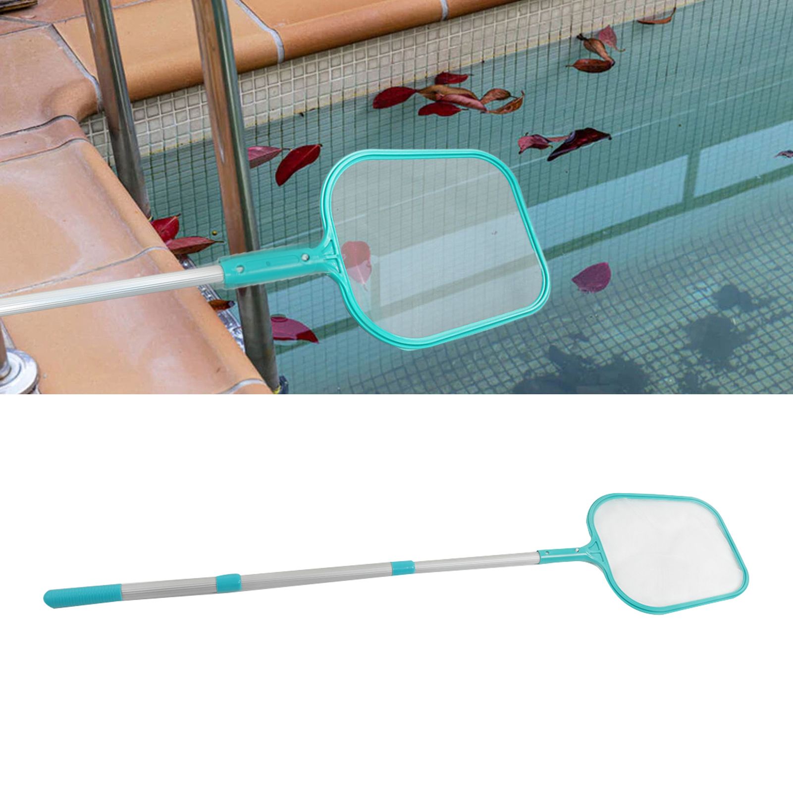 Swimming Pool Skimmer Net Plastic Nylon Green Leaf Rake Cleaning Tool for Hot view 11