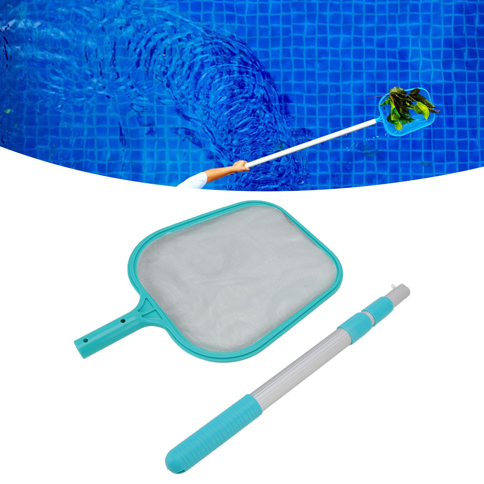 Swimming Pool Skimmer Net Plastic Nylon Green Leaf Rake Cleaning Tool for Hot view 12