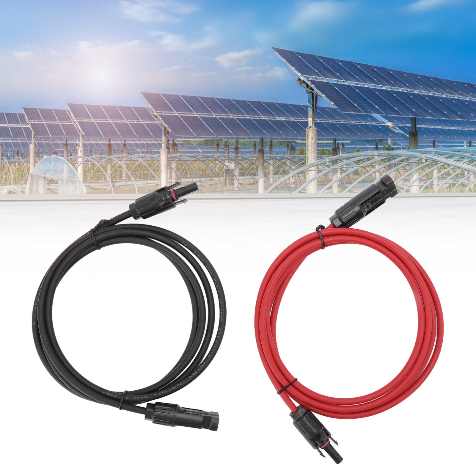 Solar Panel PV Cable Black Red Solar Panel Extension Cable with Male and view 12