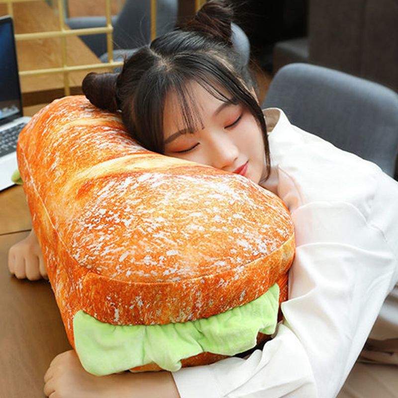 Hamburger Throw Pillow Multipurpose Plush and PP Cotton Back Pillow for view 3