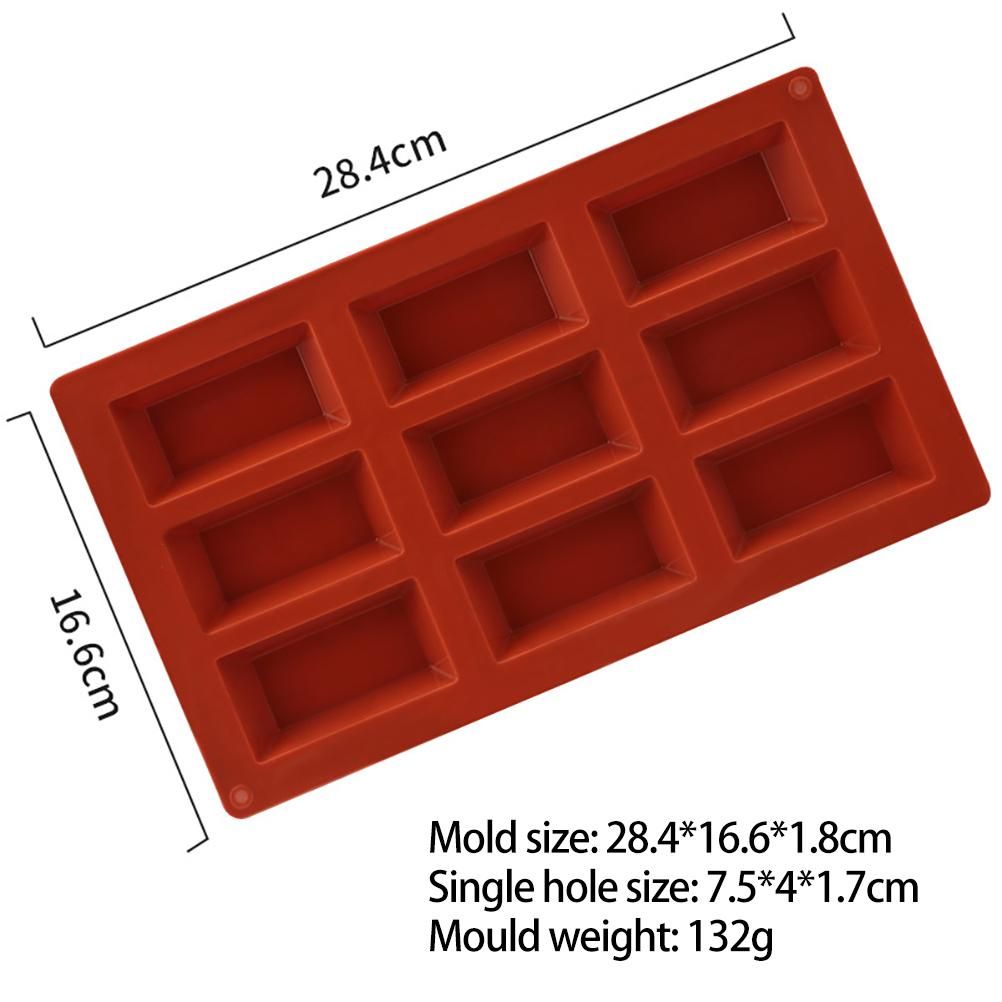 9 Cavity Flexible Baking Mold Rectangular Baking Mold DIY Candy Silicone Molds view 4