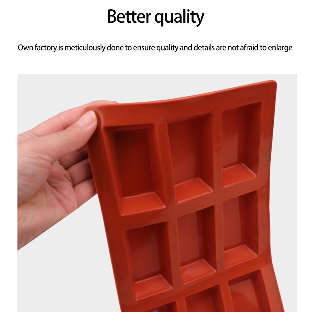 9 Cavity Flexible Baking Mold Rectangular Baking Mold DIY Candy Silicone Molds view 6