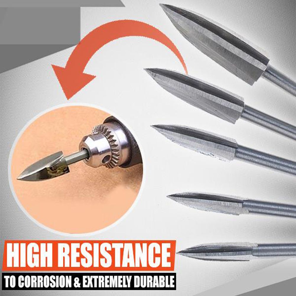 5Pcs/Set Wood Carving And Engraving Drill Bit Milling Cutter Root Carving view 5