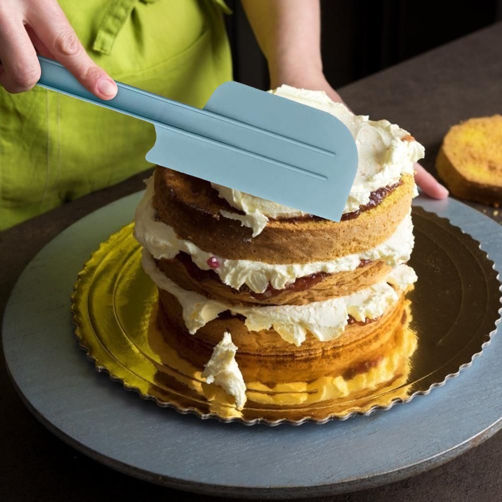 2Pcs/Set Plastic Spatula Soft Grip Cream Scraper Cutter Kitchen Gadget Baking view 2
