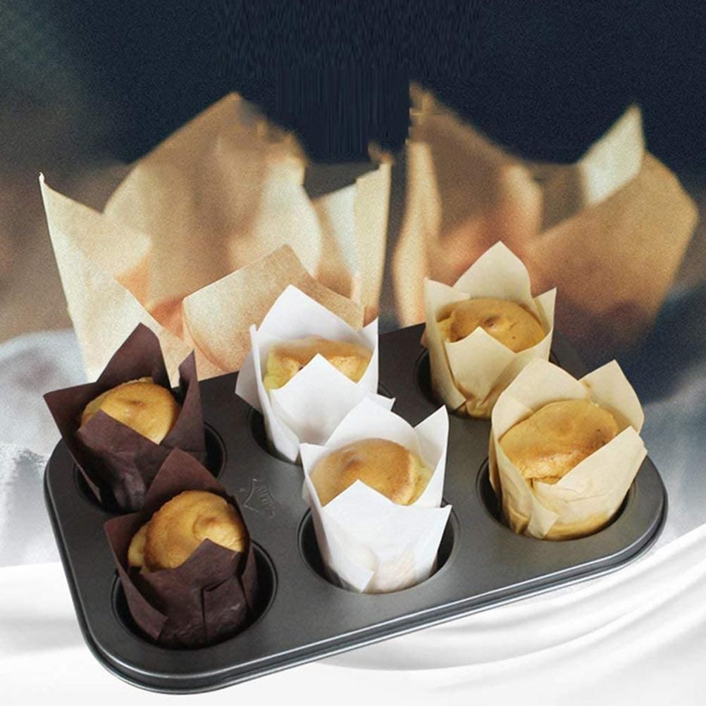 150 Pieces Mini Baking Cups Tulip Baking Cups Cupcake Liners Muffin Liners for view 8