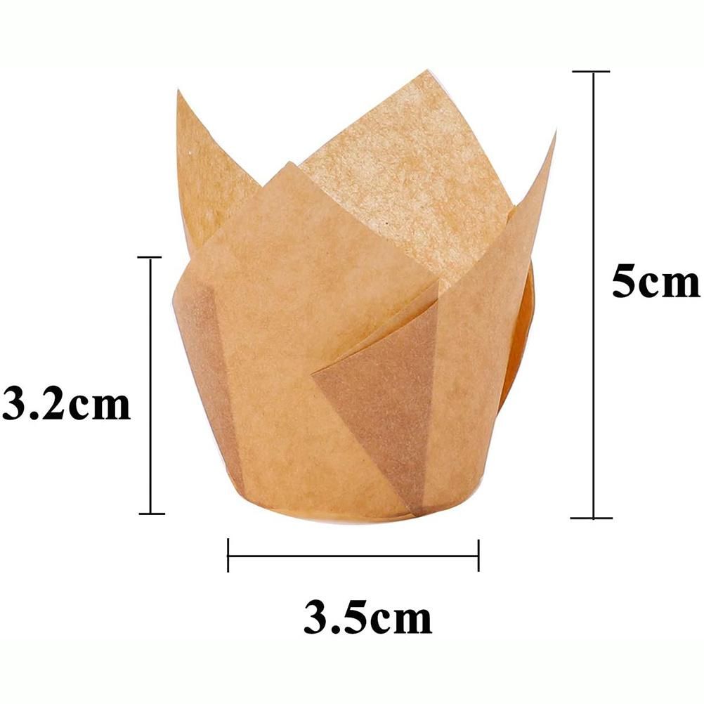 150 Pieces Mini Baking Cups Tulip Baking Cups Cupcake Liners Muffin Liners for view 3
