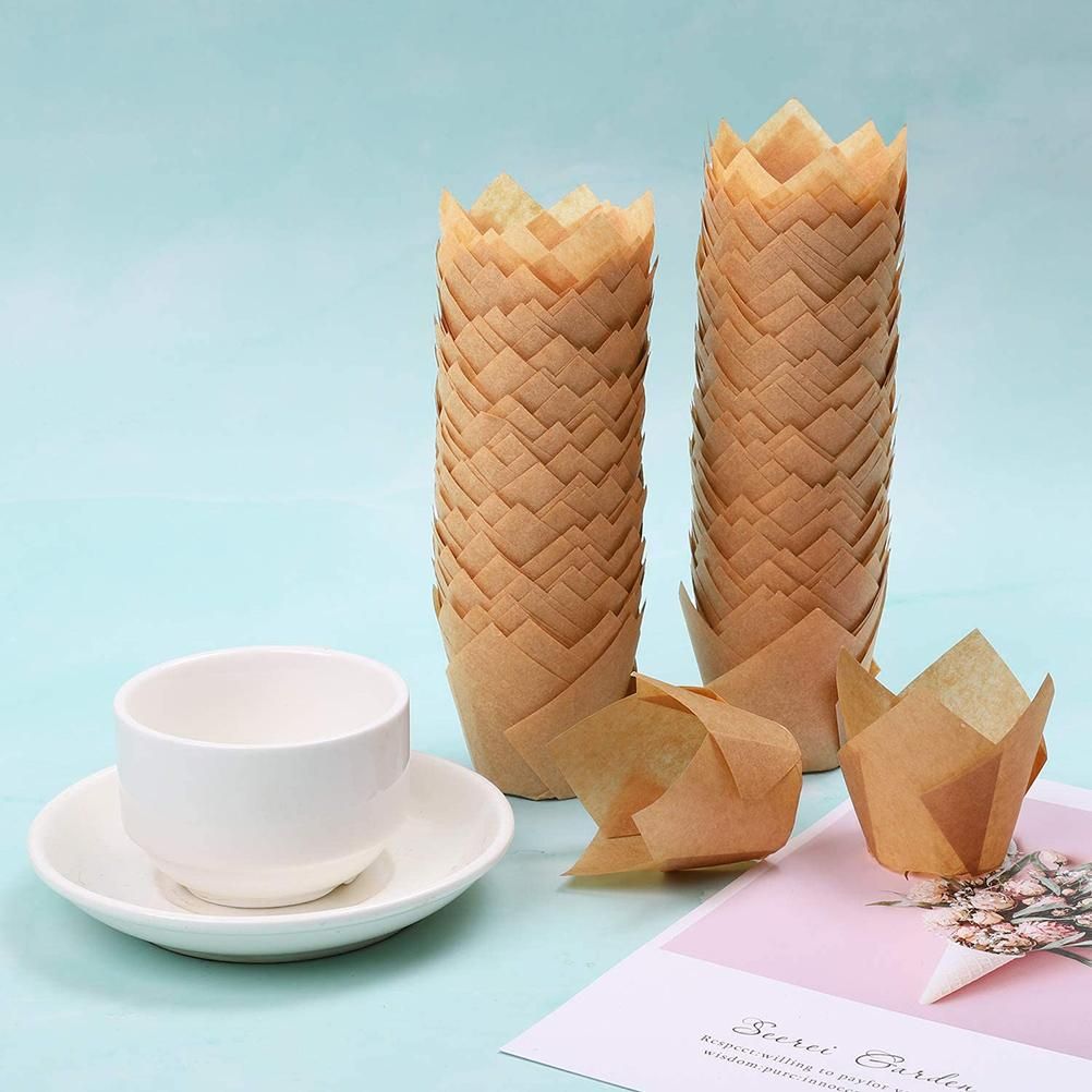 150 Pieces Mini Baking Cups Tulip Baking Cups Cupcake Liners Muffin Liners for view 9